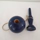 Old wooden Bilboquet - dark blue color Height 19 Cm