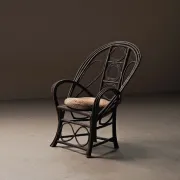 Fauteuil sculptural en bois courbé , Art Populaire, vers 1900