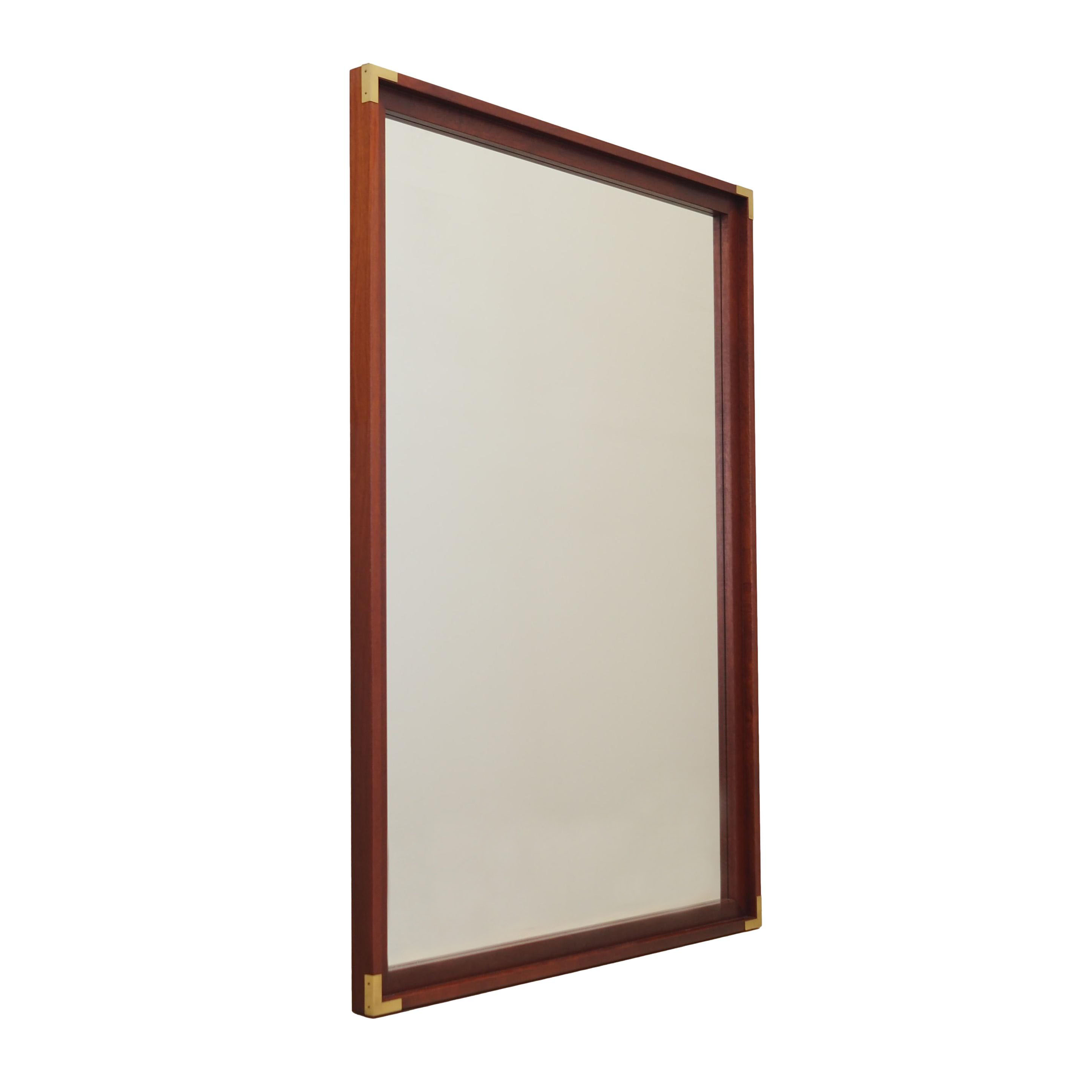 Mahogany-framed mirror, Danish design, 1970s, production: Denmark