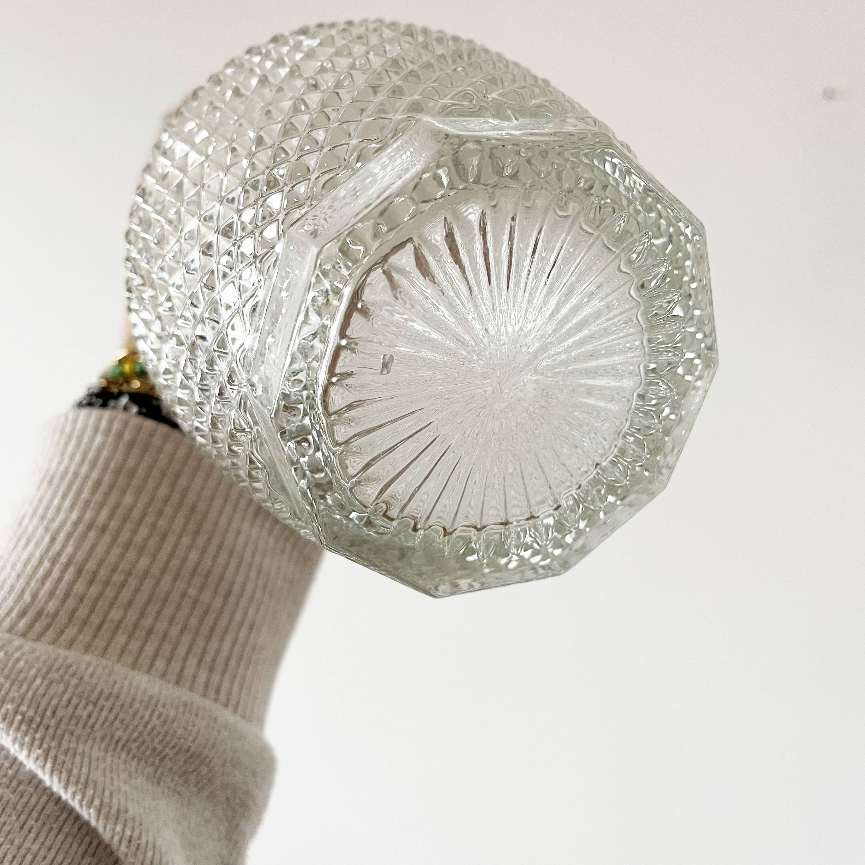 Diamond tip glass carafe 1960