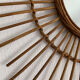 Miroir vintage 1960 soleil rotin - 78 cm