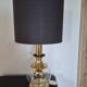 Vintage Art Deco lamp, brass and glass,