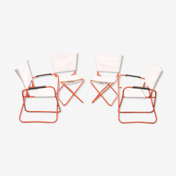 Chaises pliantes vintage, années 1950, Hollande