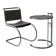 Fauteuil et table d'appoint (dans le style de Ludwig Mies van der Rohe et Eileen Gray)