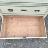 4-drawer chest of drawers with yellow and green patina by a local artist