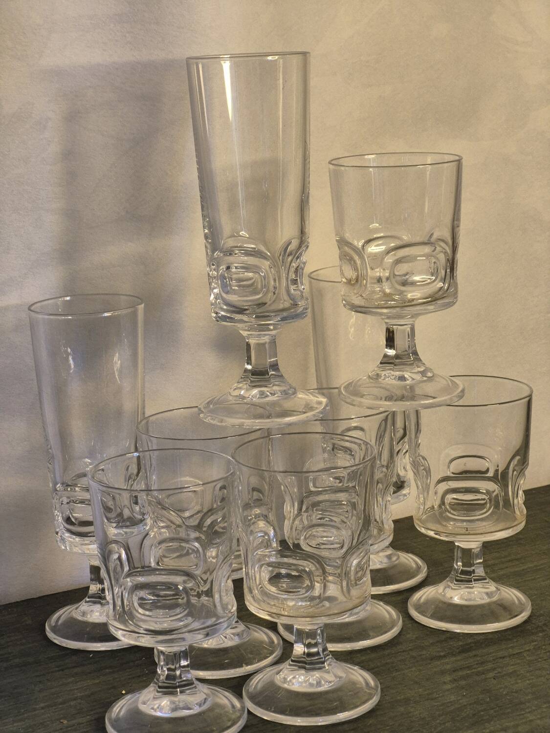 Vintage stemmed glasses