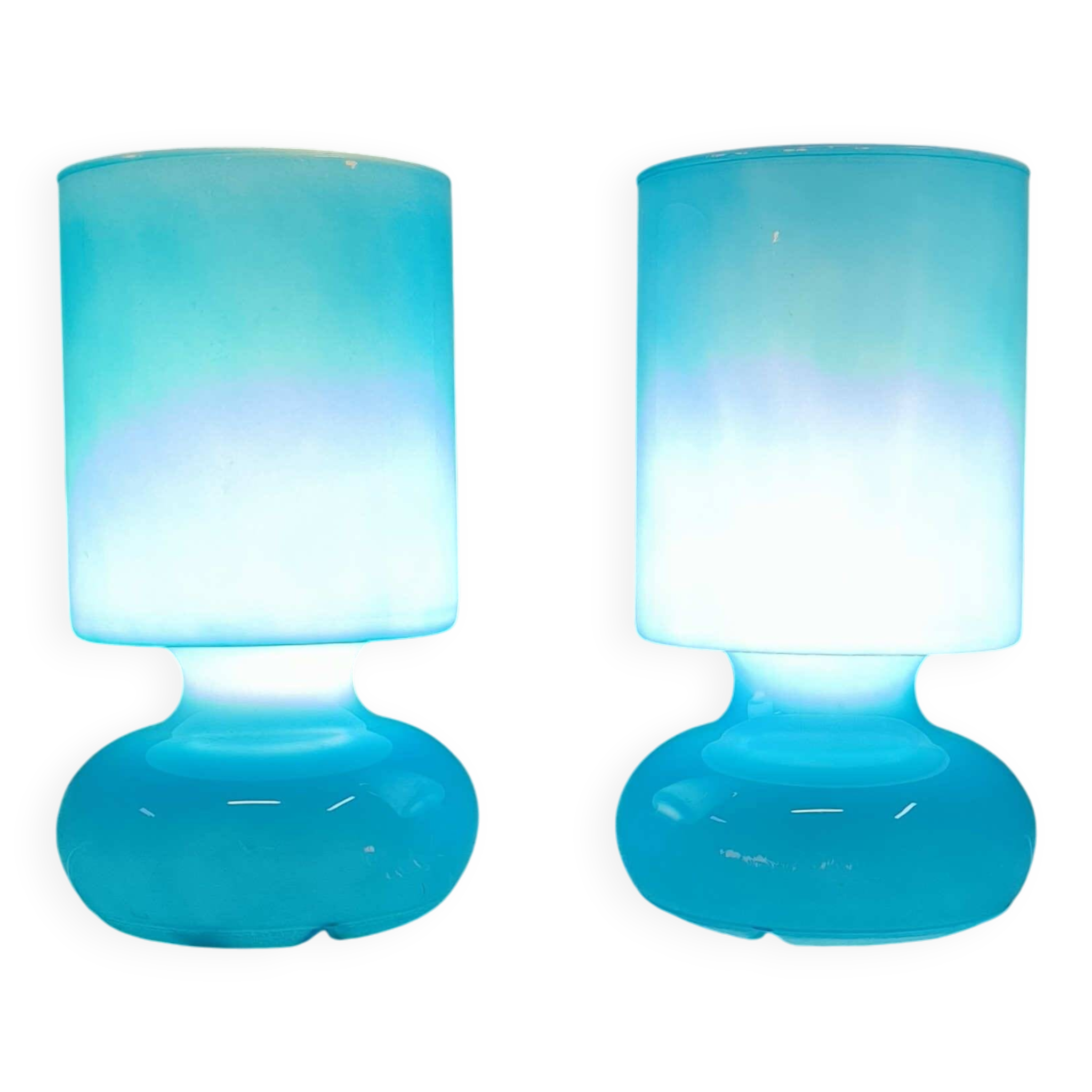 Paire de lampes vintage Ikéa Lykta bleues