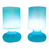 Paire de lampes vintage Ikéa Lykta bleues