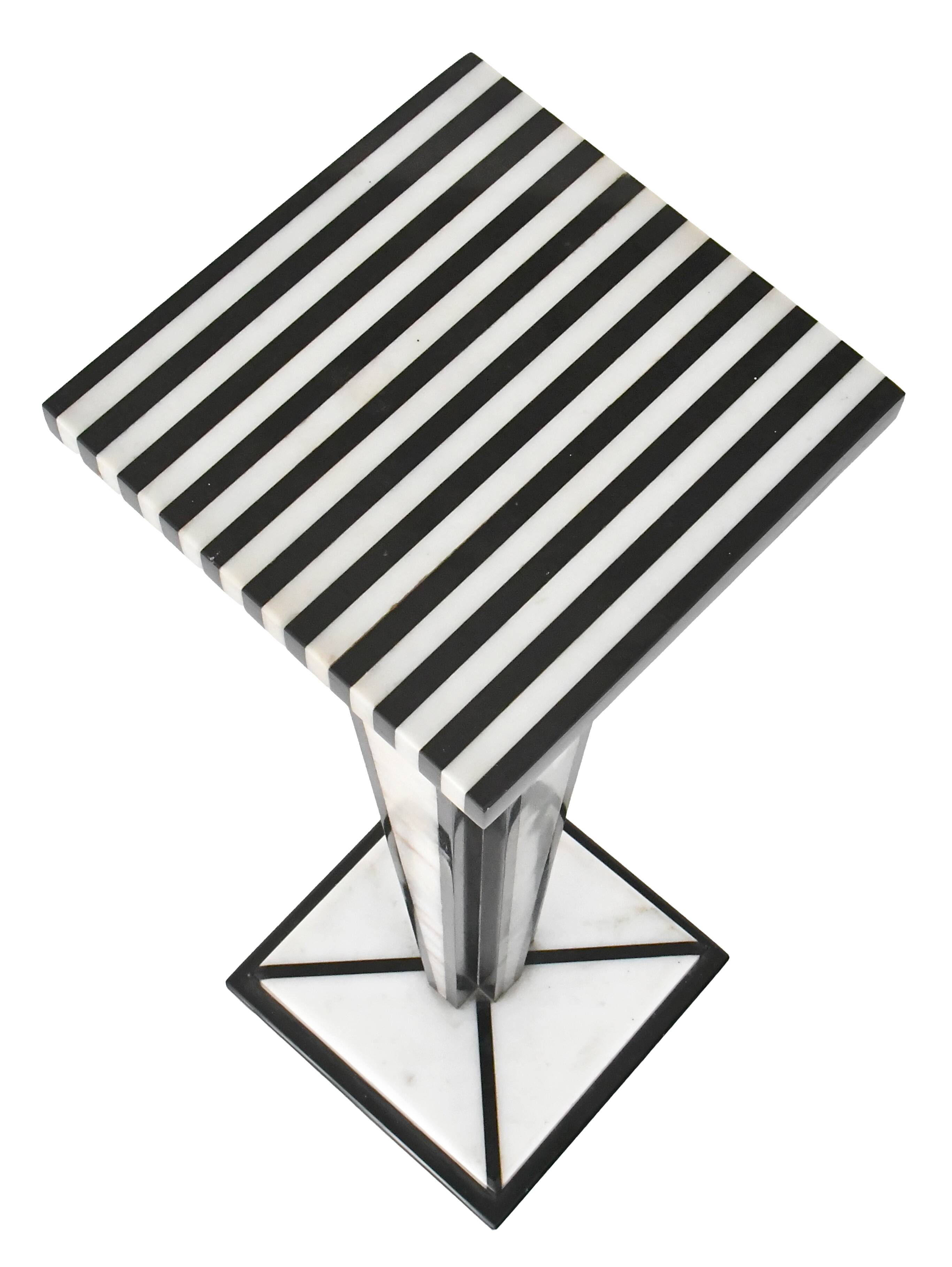 Black and white marble column