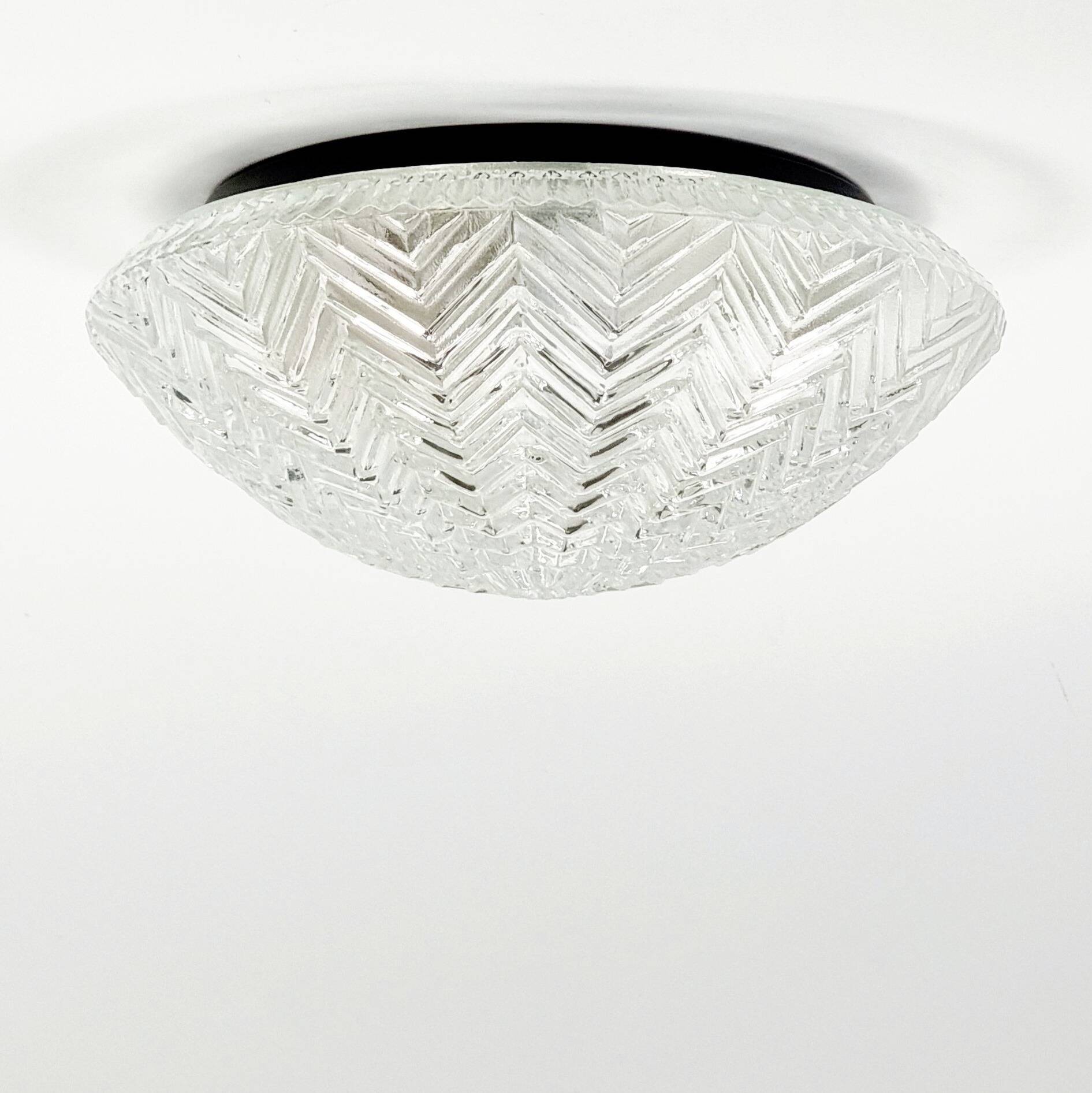 Set of Geometric Glass Ceiling Light & 2 Wall Lights from Limburg, 1970s