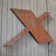 Letter to sign vintage metal 'X '.