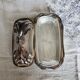 Vintage silver-plated butter dish in rococo style - Glass compartment - Knife