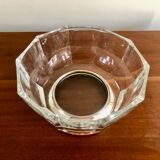 Italian salad bowl crystal silver 1970