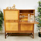 Midcentury design rattan cabinet ‘Bohemian chique’
