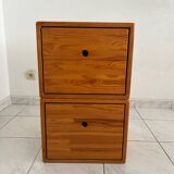 Vintage set of two small cabinets pinewood