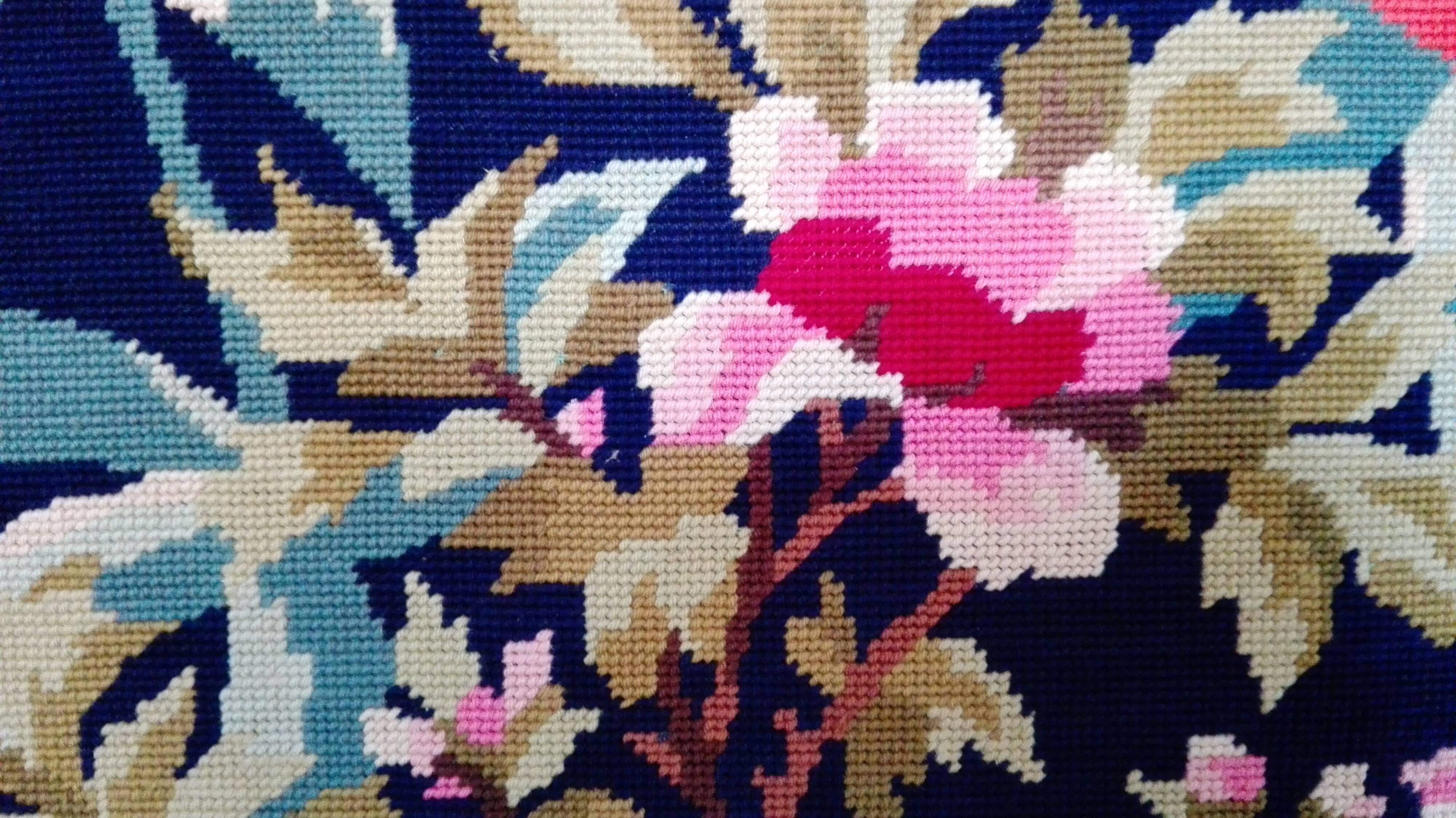 Painting canvas "birds of paradise", vintage 1960