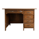 Bureau industriel vintage en bois massif brun