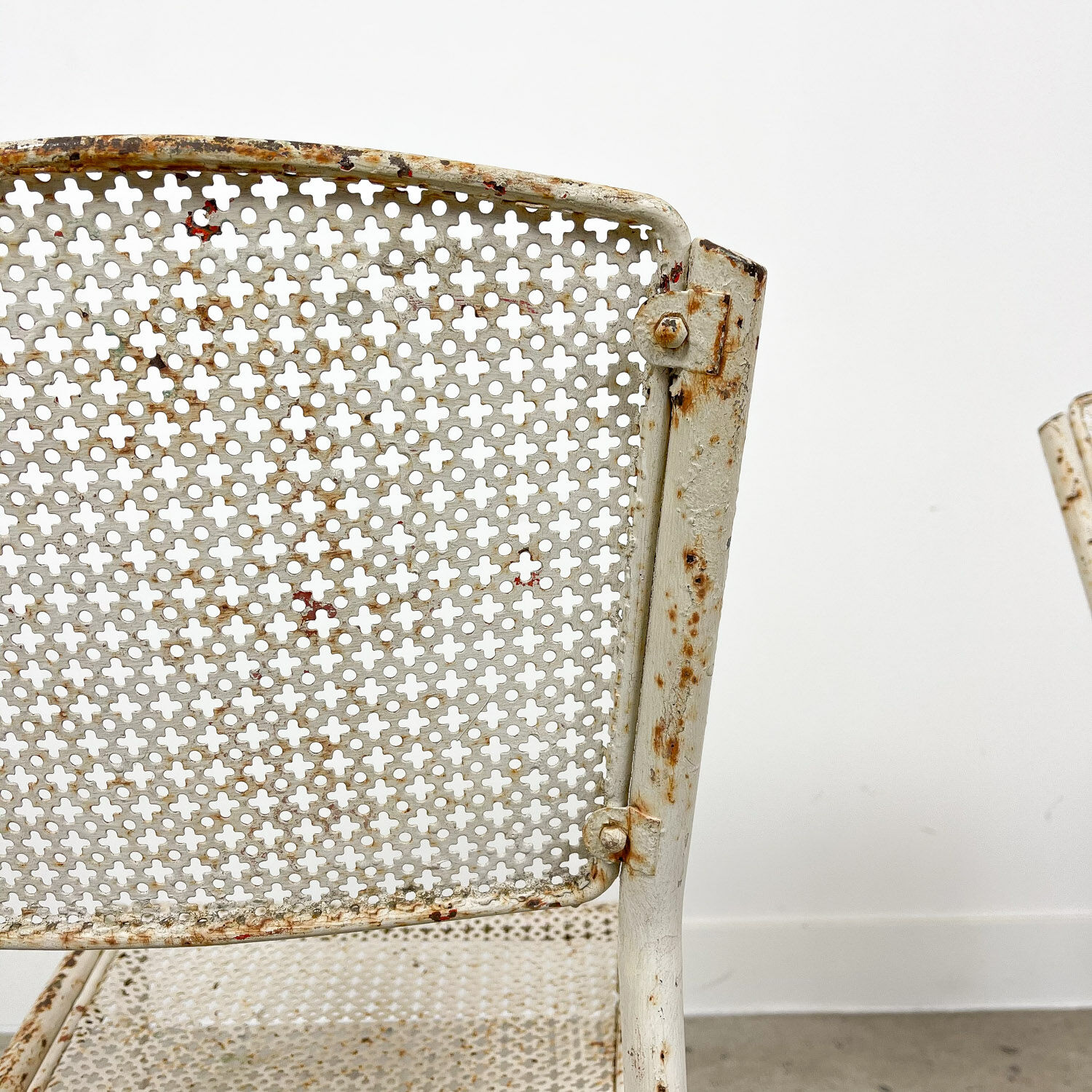 Set of three vintage industrial bistro chairs by Matieu Matego