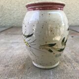 Vase grès Alsace Graessel beige décor ciselé made in France vintage