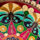 Plate or empty pocket in partitioned copper and vintage enamels