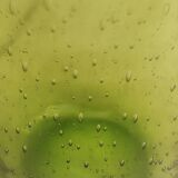 Vintage green bubble glass cylindrical vase - Scandinavian style