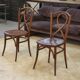 Paire de chaises bistrot en bois courbé 1950