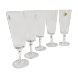 5 Flûtes à champagne en cristal d'Arcques