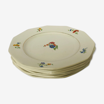 Set of 6 flat plates St Amand