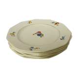 Set of 6 flat plates St Amand
