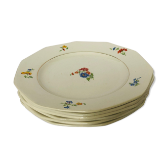 Set of 6 flat plates St Amand