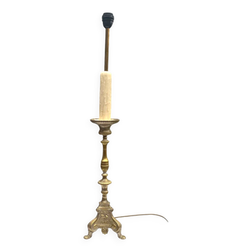Ancien grand pied de lampe chandelier en laiton