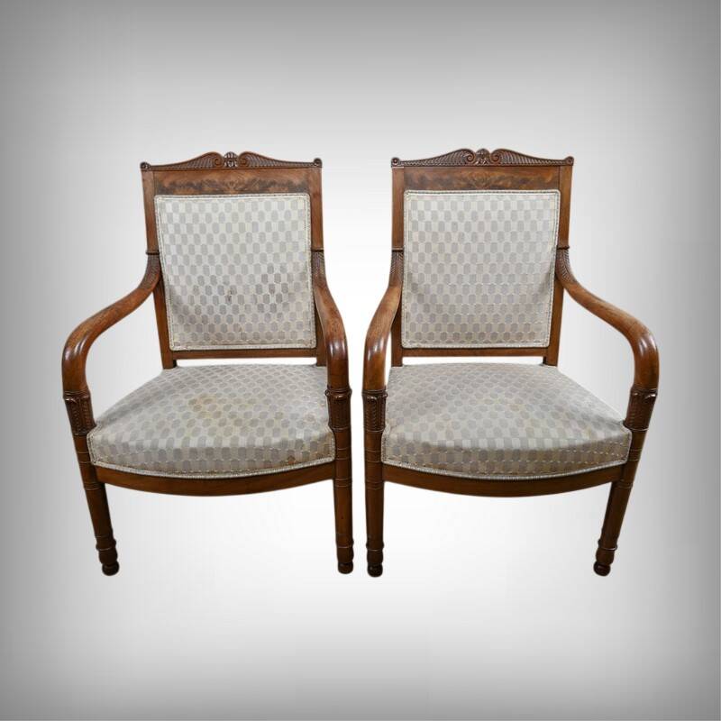 Paire de fauteuils, époque Empire – début XIXe
