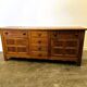 Vintage french oak sideboard with wavy details, ca. 1950s