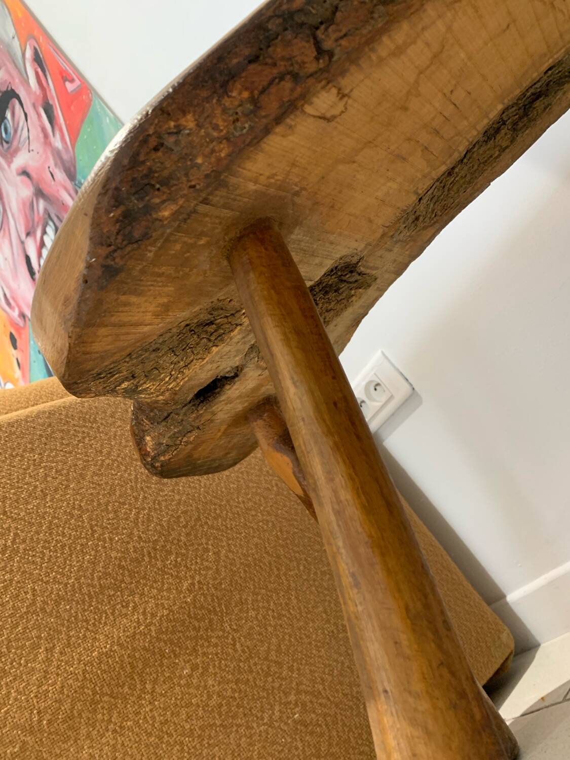 Liseuse Bois Vintage Corde Vallauris circa 1960