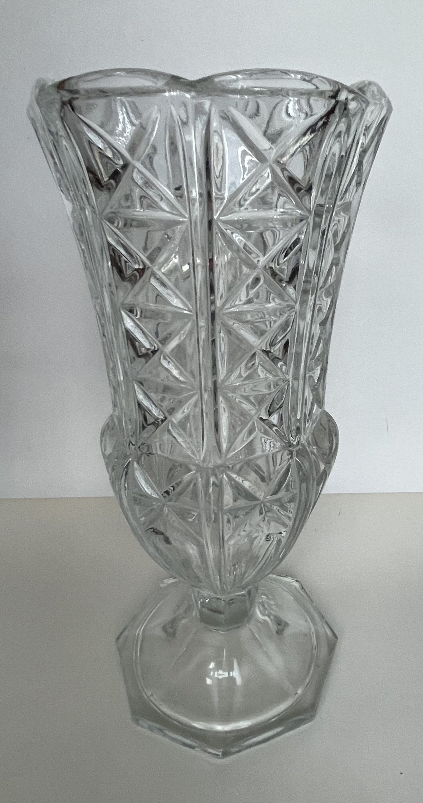 Vintage cast glass vase