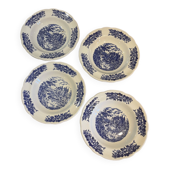 4 soup plates in Pyroblan porcelain