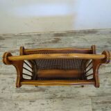 Porte revue en bois et cannage
