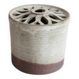 Glazed stoneware vase signed – Art ceramic flower holder