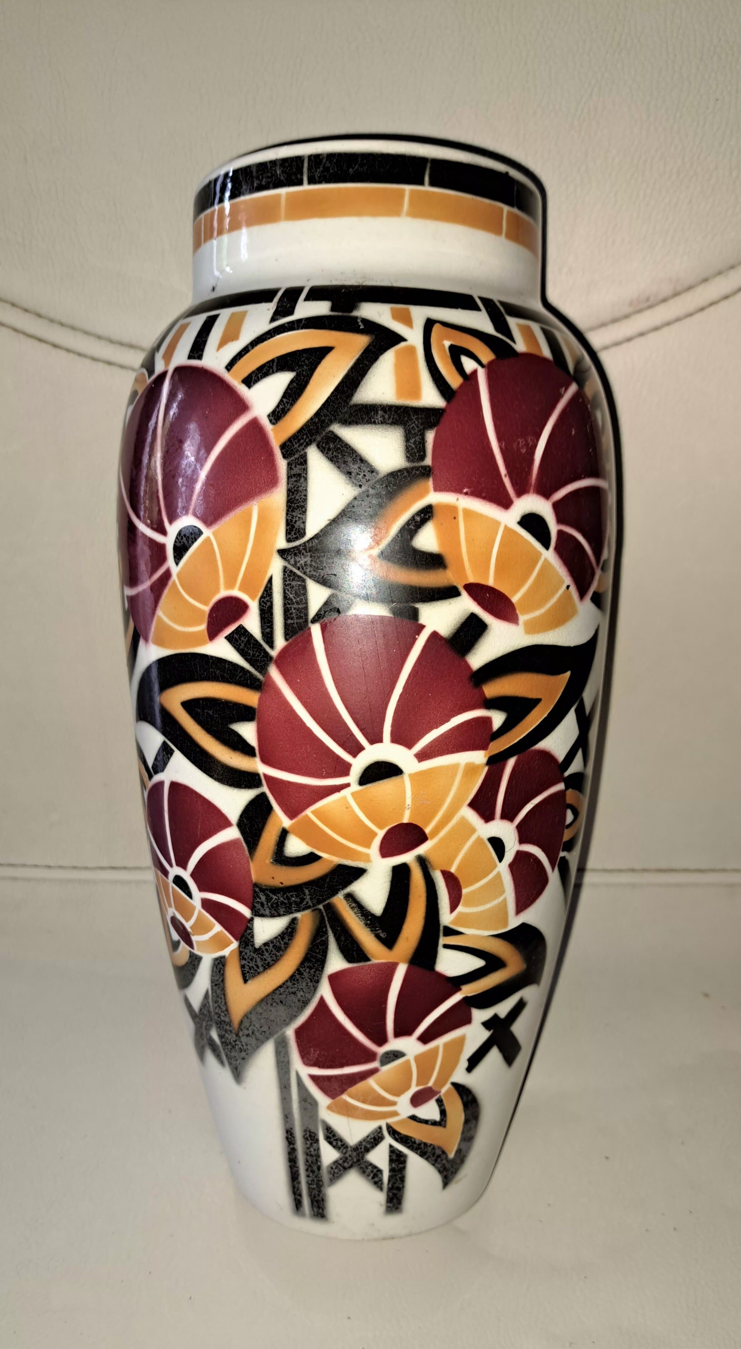 Glazed ceramic vase. Lunéville.