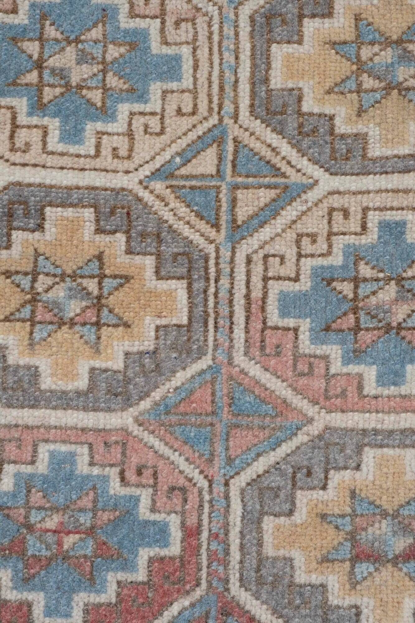 Vintage Turkish hallway rug 49x255 cm
