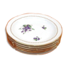 Suite of 6 hollow plates Floral decoration Limoges porcelain C.G Limoges pasta and enamels