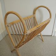 vintage rattan magazine rack
