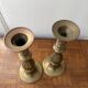 2 large brass candle holders