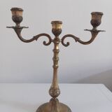3-light bronze candle holder