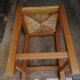Tabouret en bois et paille