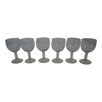 6 old balloon glasses – Bistrot style – XXth century