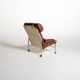Leather and chrome-plated steel armchair, Sweden, 1960s/70s