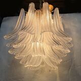 Striped “selle” murano glass chandelier d50
