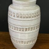Jean Besnard (1889-1958) After, Cracked Glaze Vase with Geometric Pattern Circa 1940