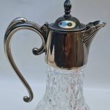 Carafe ancienne en cristal et plaqué argent